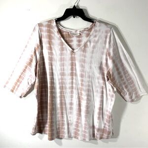 Belle Kim Gravel TripleLuxe Tie dye Tee Top latte 2/$35
